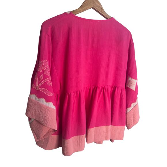 Oddi boho-chic embroidered peplum top - Picture 3 of 16